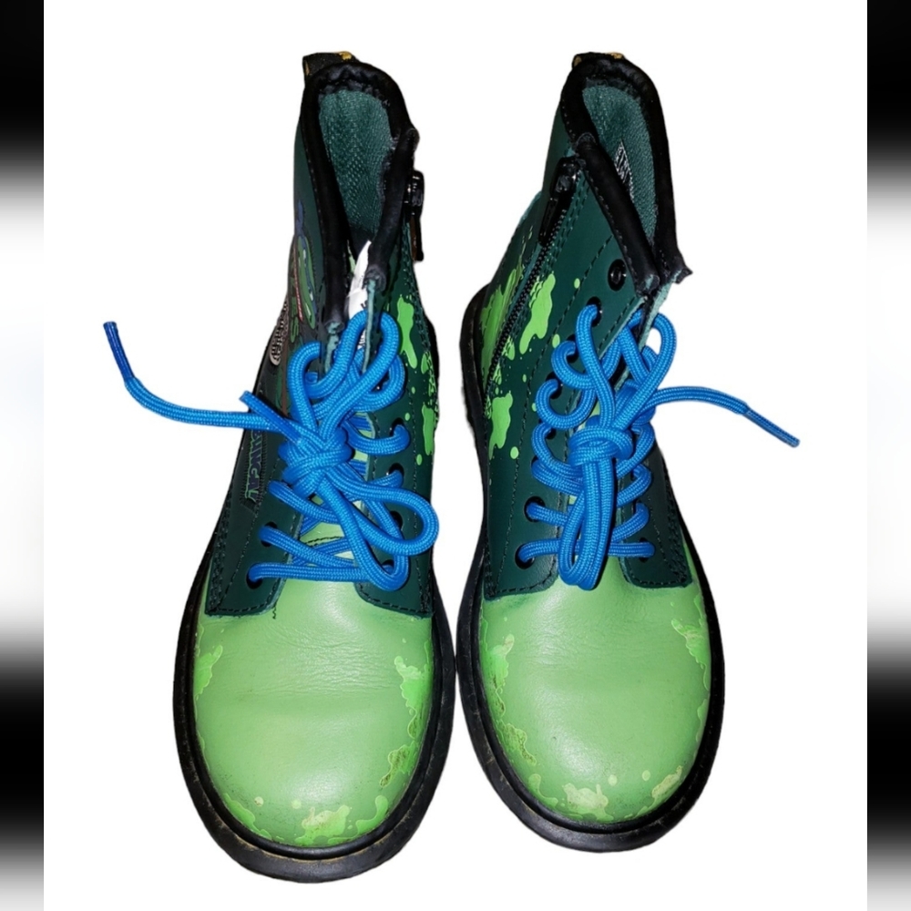 Dr. Martens Teenage Mutant Ninja Turtles Leonardo Leather Boots Kids Size 13 - Picture 4 of 9